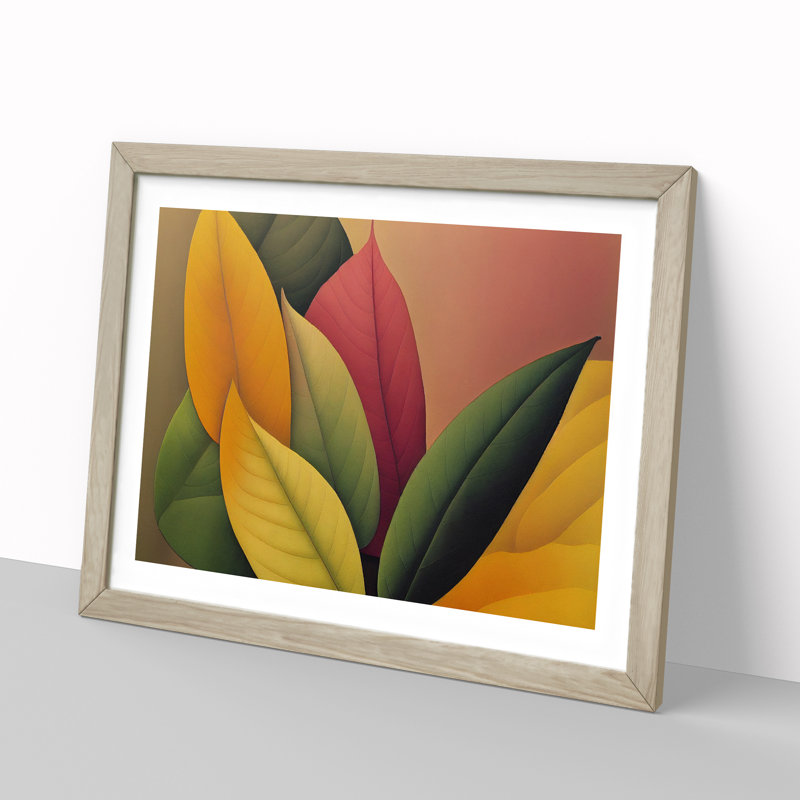 Refined Leaf - Single Picture Frame Painting, 34cm H x 46cm W x 2cm D, Oak Framed