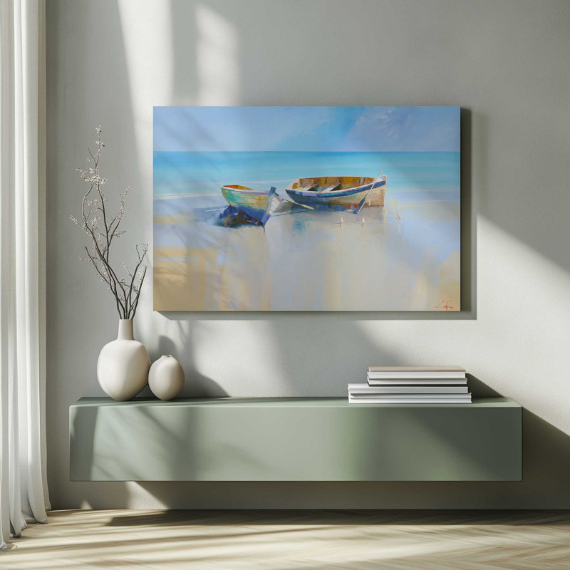 Resting Rowboats, 12" H x 18" W, Wrapped Canvas, Does Not Apply