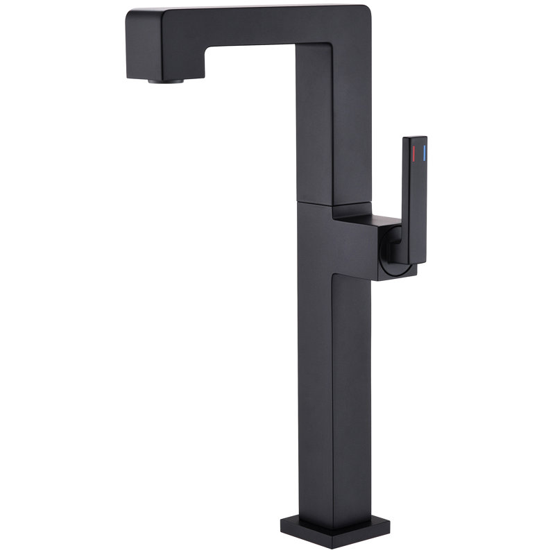 Robinet de lavabo vasque de grande hauteur 10,45 po, robinet de meuble-lavabo en laiton massif, Noir mat