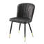 Ensemble de 2 chaises d'appoint Clo, velours gris capitonné, pieds noirs