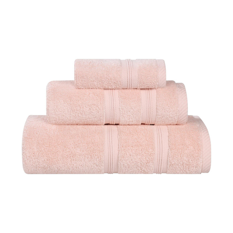  Smart Quick-Dry Zero Twist Cotton 3-Piece Towel Set, Peach