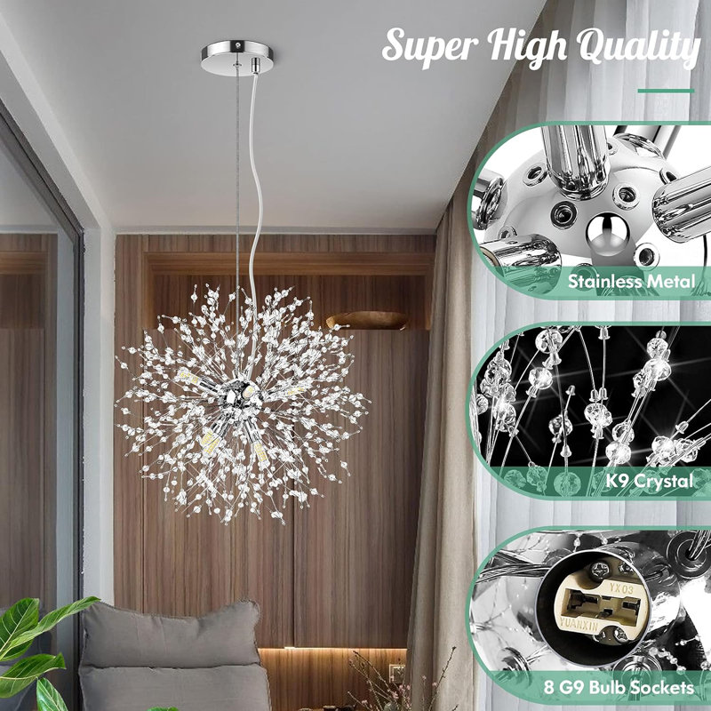 Lustre fantaisie à 8 lumières Pirrie