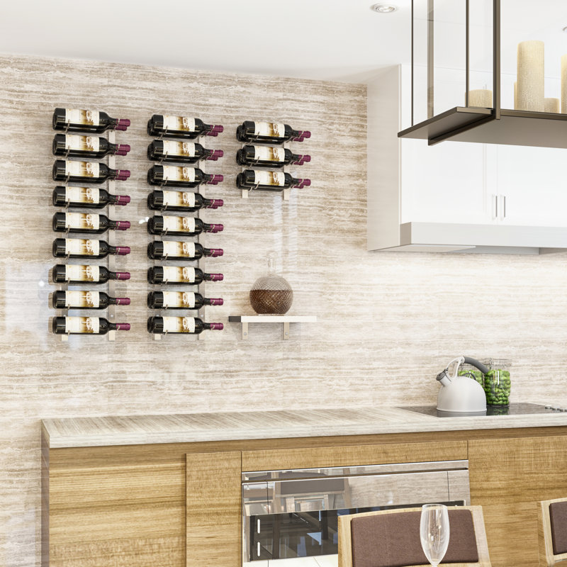 Matte Black Wall Mounted 6-Bottle Metal Wine Rack