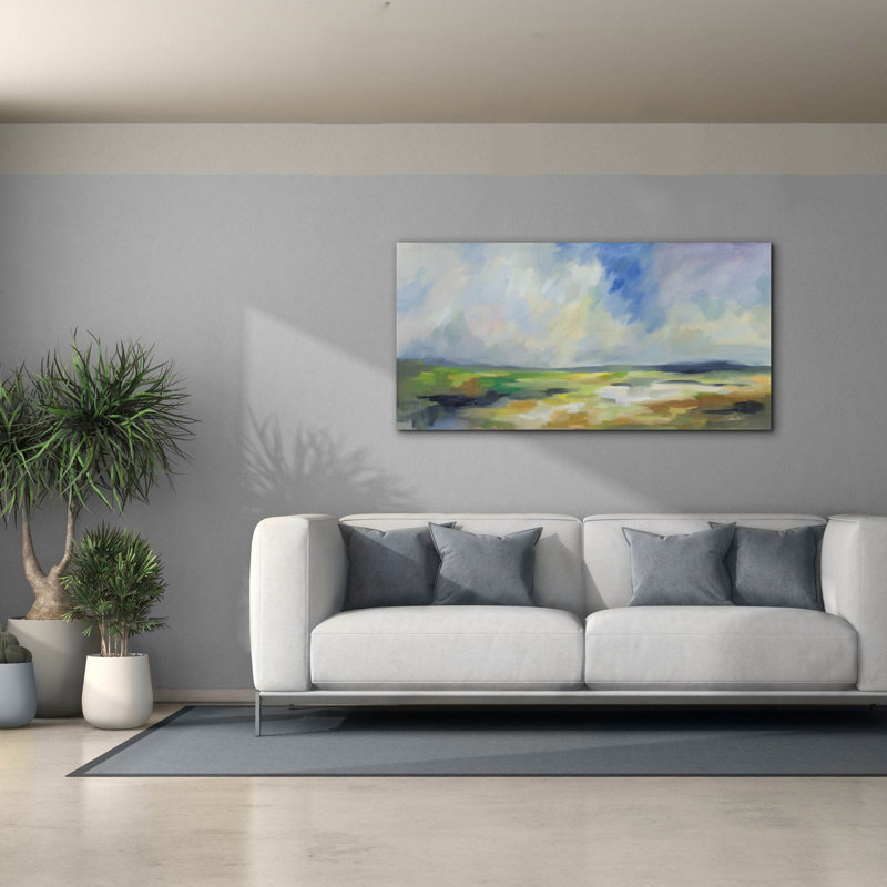 «Spring Sky» par Silvia Vassileva, art mural sur toile, H 30 po x l 60 po