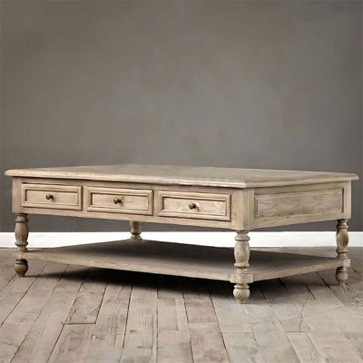 Retro Solid Wood Rectangular Coffee Table