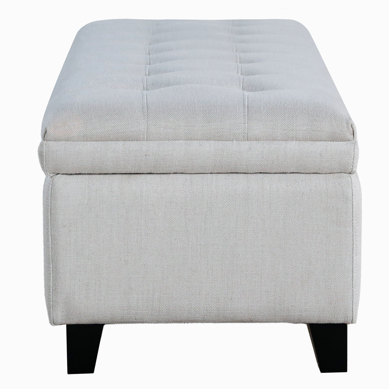 Banc de rangement en mélange de lin 51 po