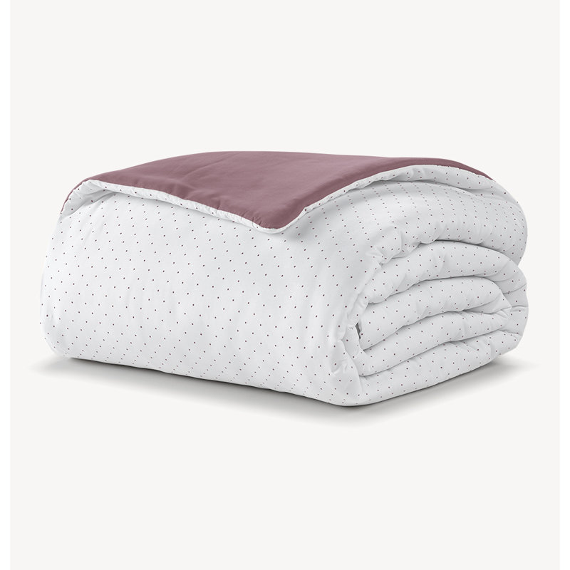 Polyester Dots Comforter, Full, Eggplant