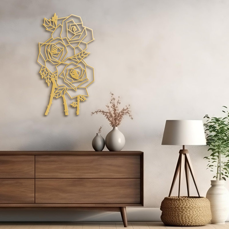 Thorny Rose Modern, Doré, H 18 po x l 10,4 po x P 0,05 po