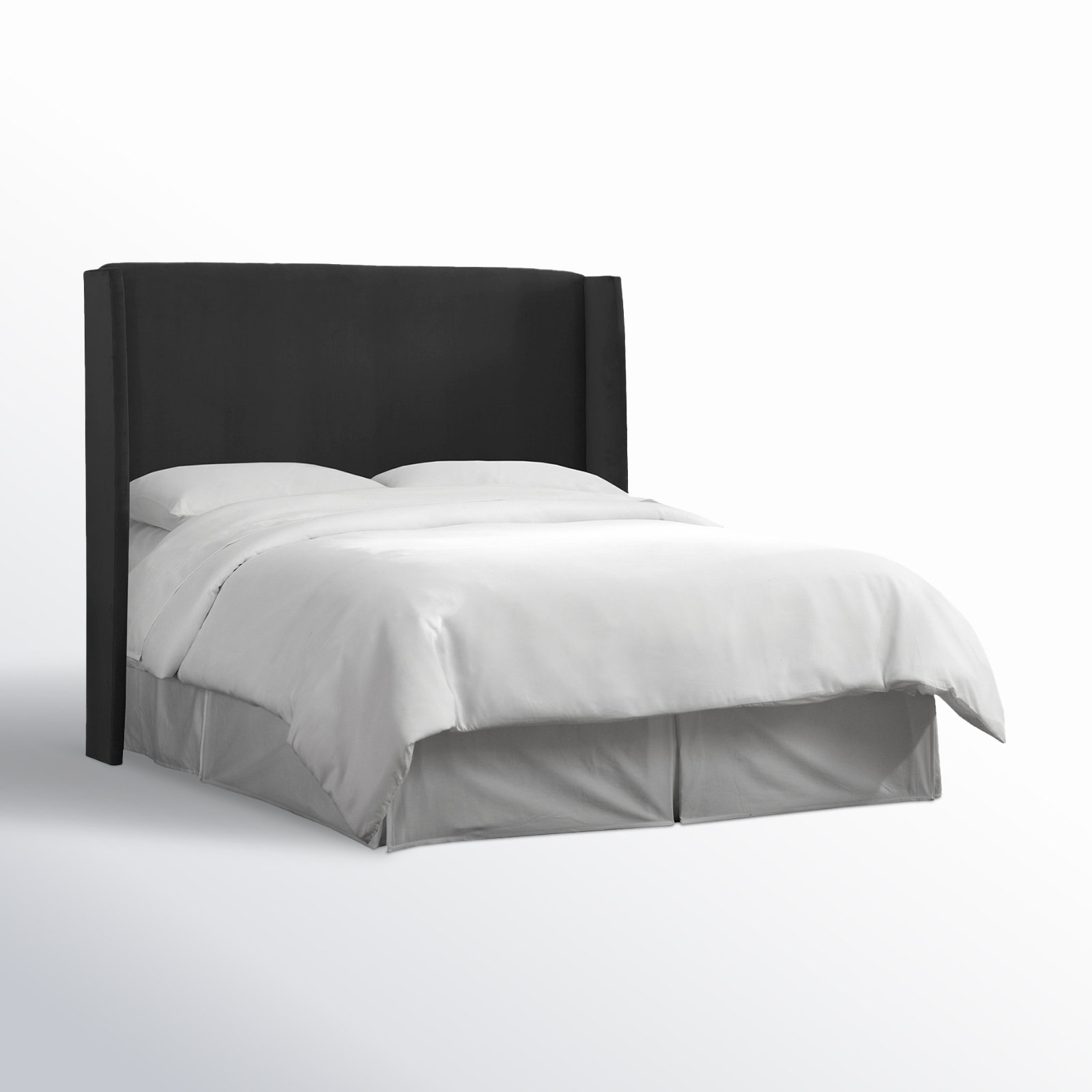Tilly Upholstered Headboard, Queen, Classic Black Performance Velvet
