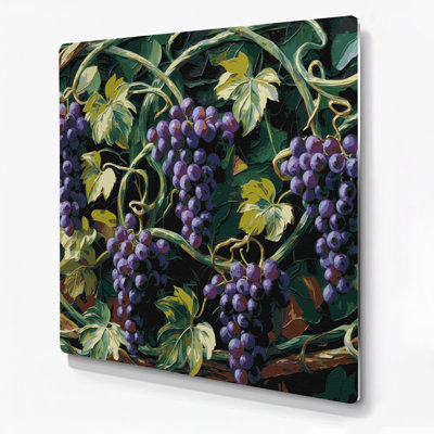 Art mural en métal Botanical Grape Vines