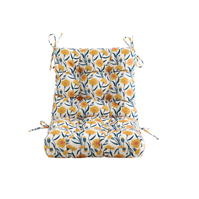 Seat/Back Outdoor Chair Cushion,Patio Chair Cushion With Tie,Tufted Replacement For Patio Furniture,20X20x4,1 Count