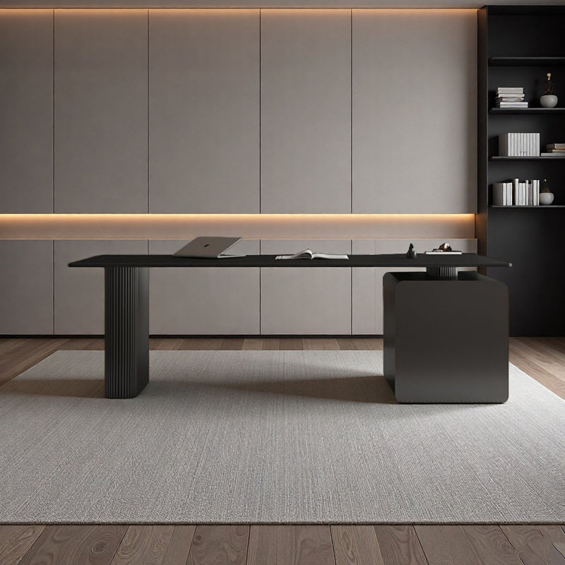 Bureau à panneau en pierre Italian Minimalist, H 29,5 po x l 63 po x P 31,5 po