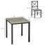 Ensemble de 3 tables de salle à manger de style industriel avec repose-pieds en acier pour petit espace-881582413-881582412