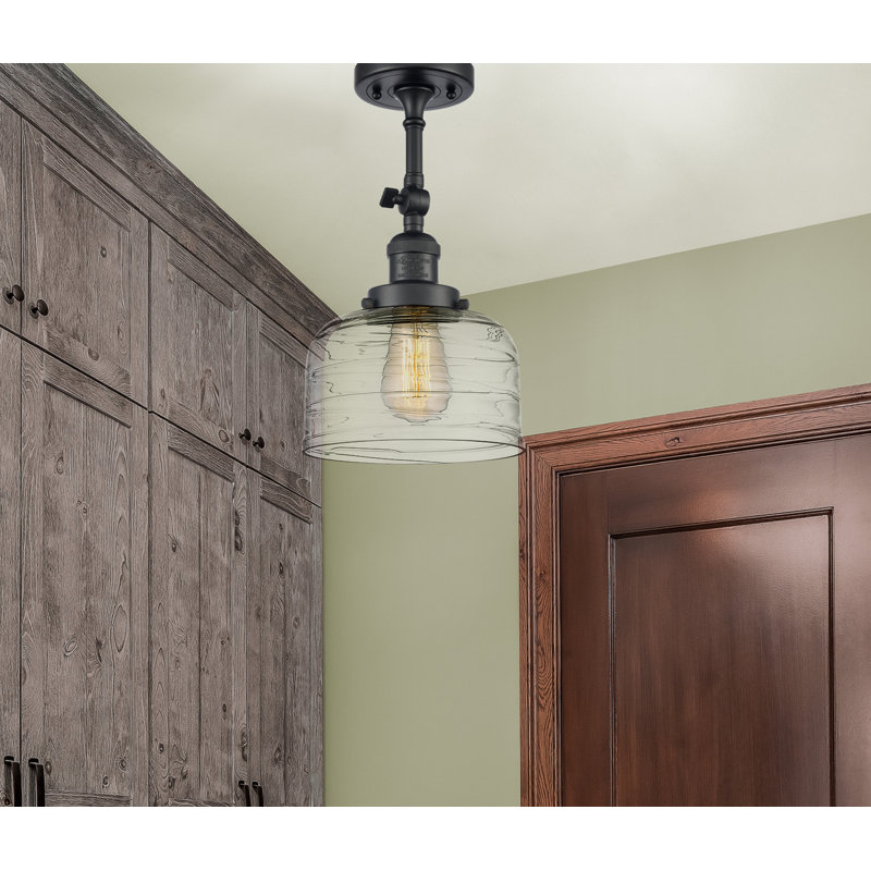 Plafonnier semi-encastré Asbridge, Ampoule non incluse, Noir mat