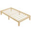 Structure de lit simple en pin massif avec support à lattes | H 12 po à profil bas, aucun sommier requis, assemblage facile, conception minimaliste pour les enfants, la chambre d'amis et le dortoir (finition en bois naturel)