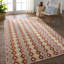 Deva Geometric Machine Woven Polypropylene Area Rug in Brown/Blue/Red-202005037