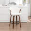 Tabouret de comptoir pivotant rembourré avec structure en bois Devault-1982056339