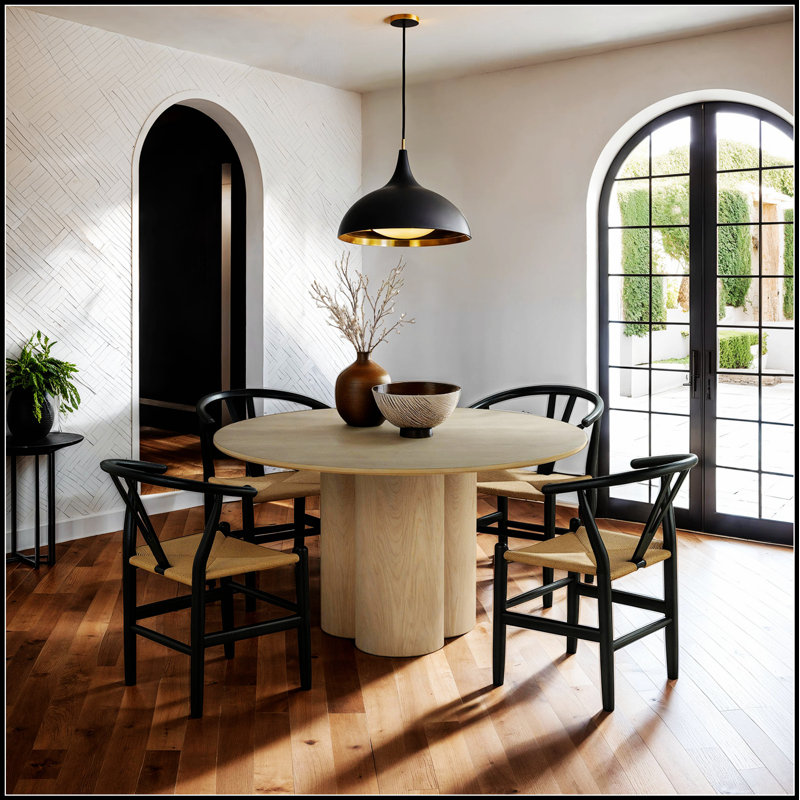 Ensemble de 2 chaises d'appoint de style Mid-Century moderne avec structure en bois d'hévéa et dossier incurvé pour un repas confortable