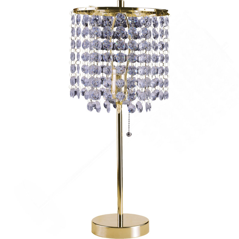 LAMPE DE TABLE EN CRISTAL INSPIRED, Mauve, Doré