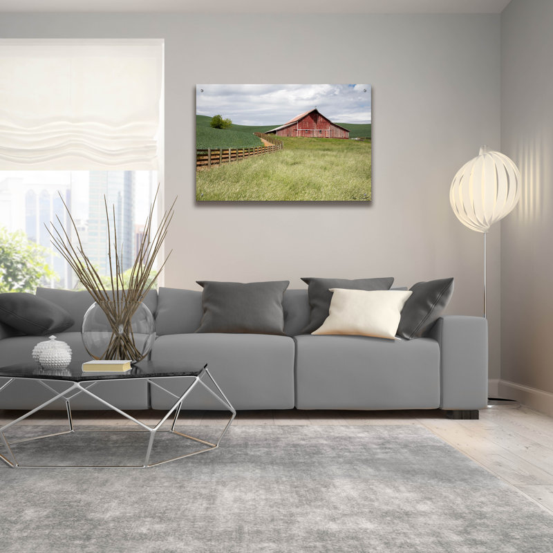 Art mural épique «Barn By The Fence» par David Drost, 36 po x 24 po, H 24 po x l 36 po