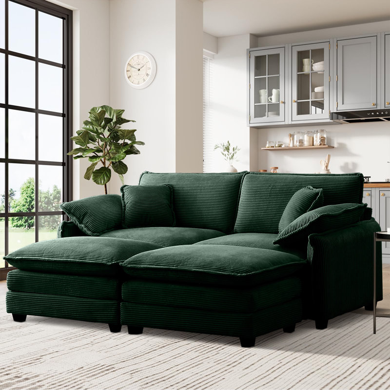 Chaise longue rembourrée Mavyn, Vert