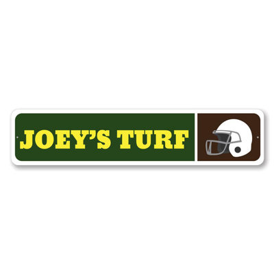 Football Helmet Aluminum Sign