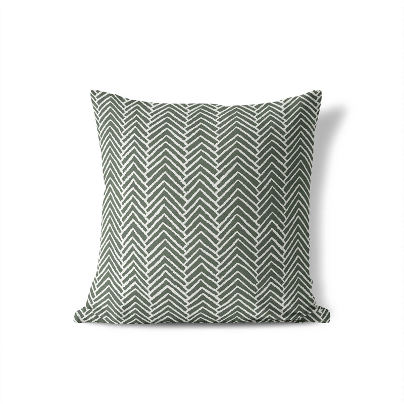 Coussin à chevrons, Chimichurri / vert, H 26 po x l 26 po