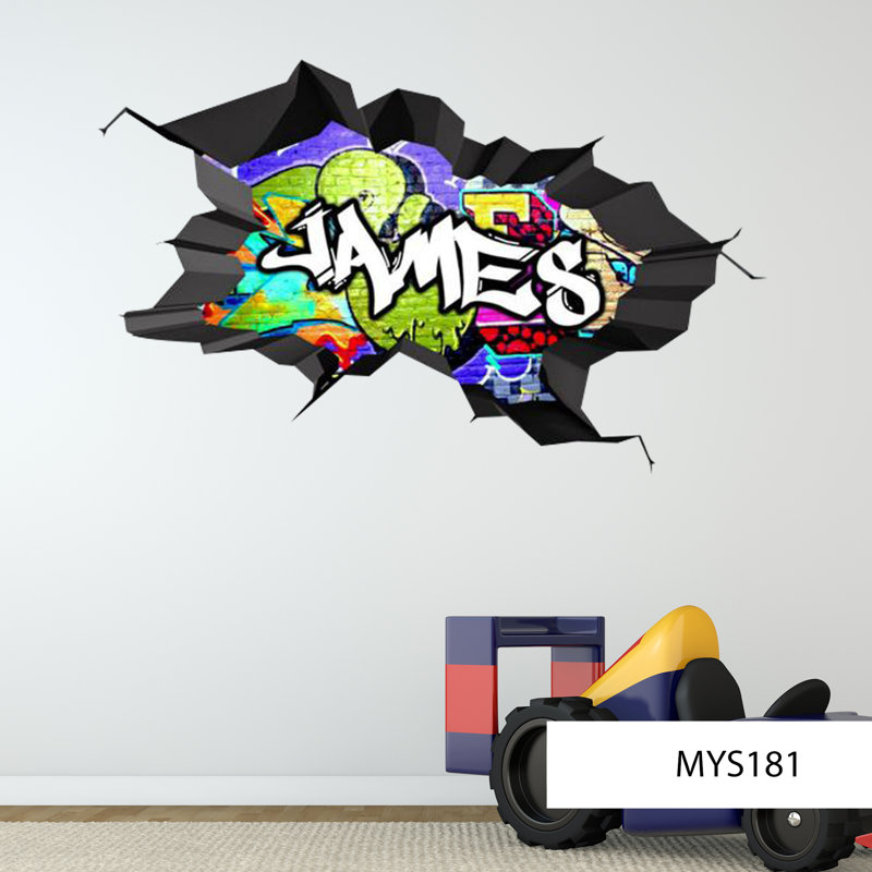 Adhésif décoratif nom graffiti personnalisé: art en vinyle Hip Hop personnalisé, autocollant de décoration de chambre amovible