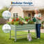 Lit de jardin surélevé galvanisé avec couvercle en PE, boîte à fleurs surélevée en métal 30 po, vert-129983143