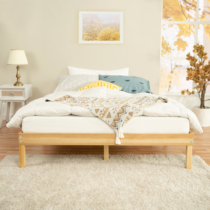 Kailianna 14'' Solid Wood Platform Bed – Durable Wooden Bed Frame with Tall Design for Extra Heavy Duty Support and Timeless Style