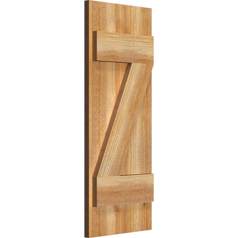 TimberCraft 5 3/8 "planches jointes avec n-lattes avec barre en Z, cèdre rouge de l'Ouest (par paire), 10 3/4 po, 27"