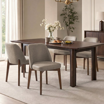 20.3" W Faux Leather Dining Chairs, Modern Upholstered Kitchen Chairs With Solid Wood Legs, Easy Clean