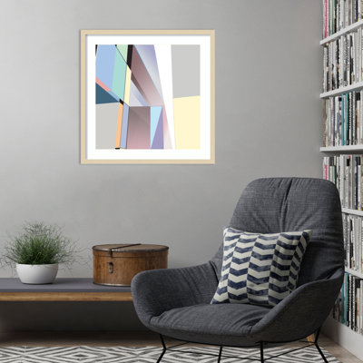 «Tower 23 5 Pastel» par Cartissi, impression sur bois encadrée