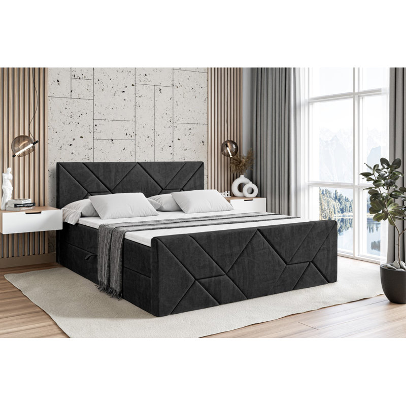 Bed, 140 x 200cm, Black