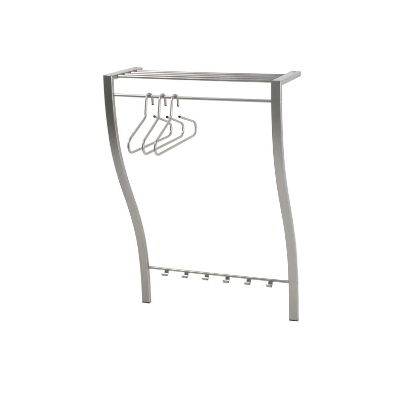 Norcross Metal Wall 6 - Hook Coat Rack, Nickel