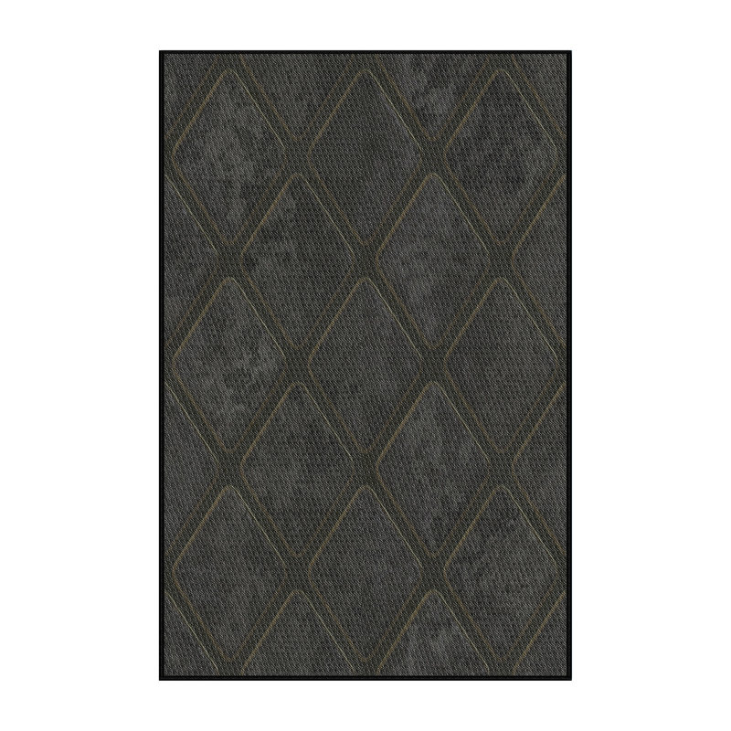 Tapis gris/brun à motifs, Rectangle 2 pi x 5 pi