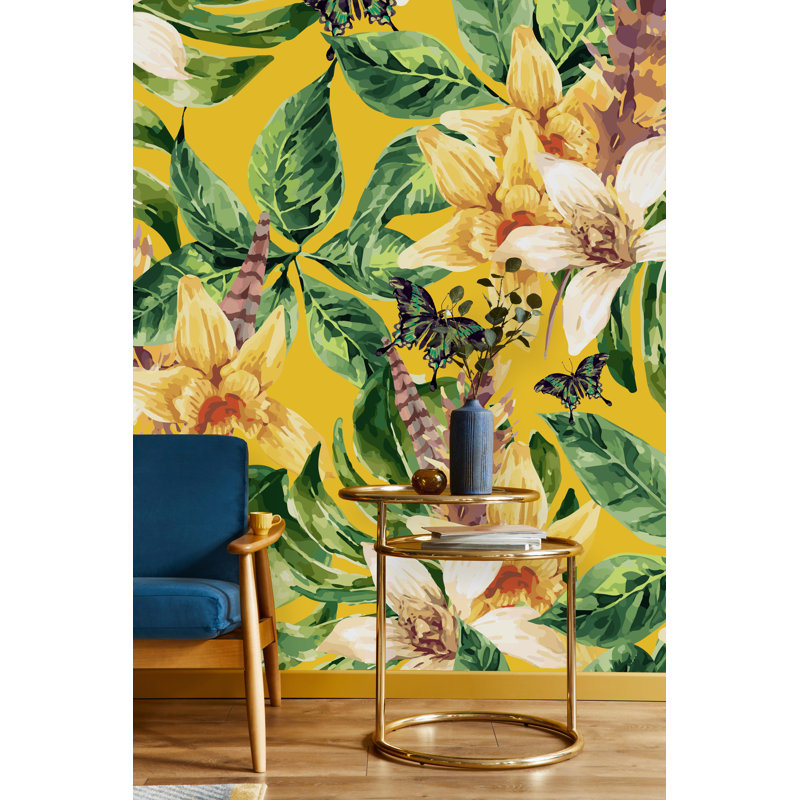 Koudia Peel & Stick Floral Wall Mural, 100" W x 8.33" L