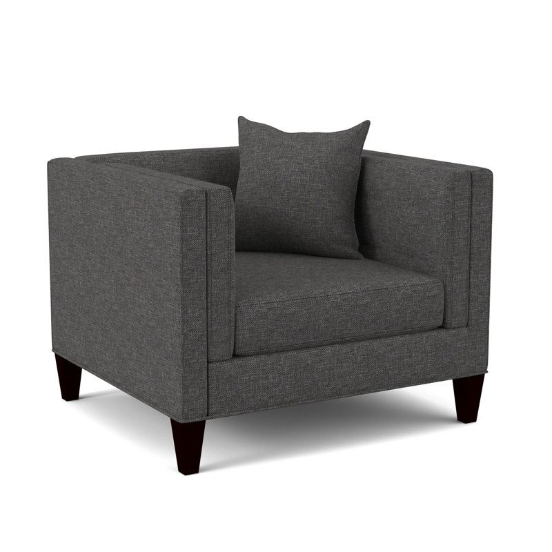 Fauteuil en polyester touffeté l 43 po Banelly, Thrillist Denim Sustain®