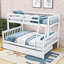 Lit superposé simple au-dessus de double en bois avec lit gigogne Kelyn-324077840