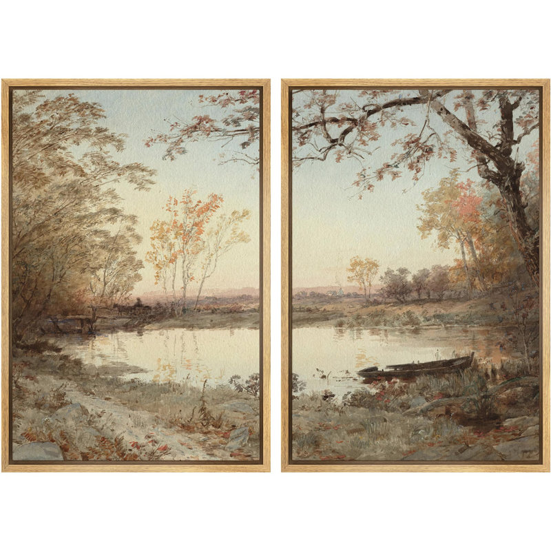 «Autumn Whispers», 2 pièces sur toile, Naturel, H 36 po x l 48 po