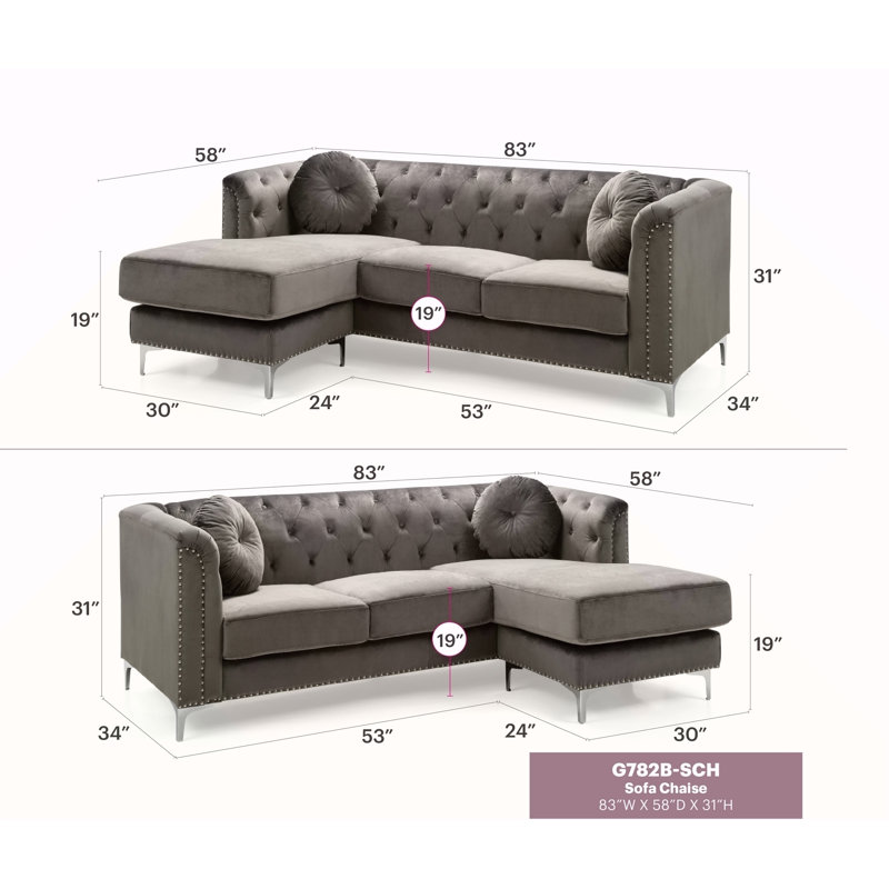 Méridienne sophistiquée gris foncé, Gris foncé