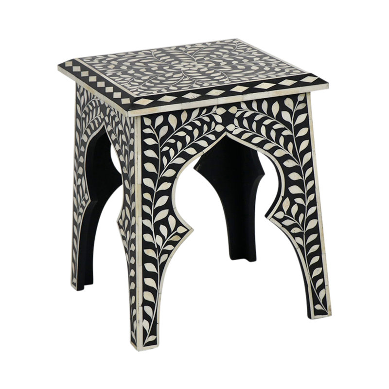 Table de bout en bois massif, Noir