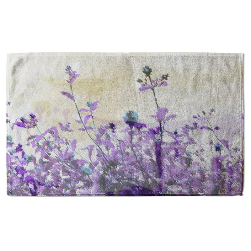 Noris Polyester Shower Curtain Set, Lavender/Yellow