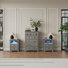 Ensemble de commode de chambre 3 pièces - Grande commode 6 tiroirs et deux tables de chevet 2 tiroirs avec station de charge et DEL, gris délavé