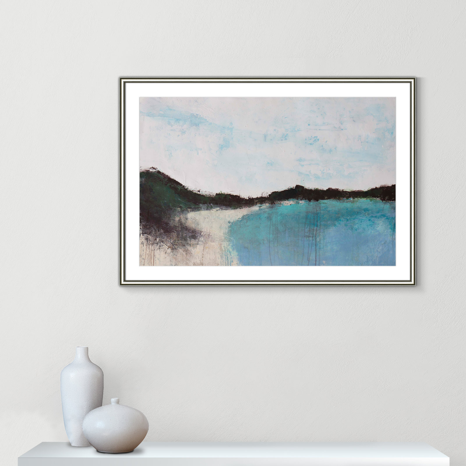 Mountainside Lakeview III Print, 30.75" H x 42.75" W x 0.75" D, Silver Framed