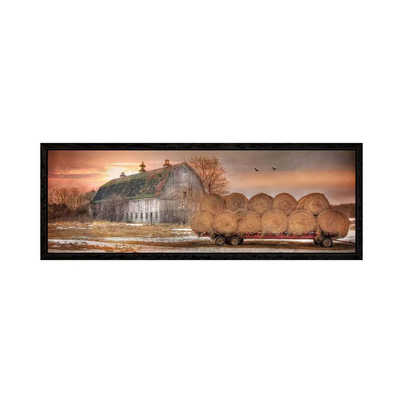 Sunset On The Far by Lori Deiter - Panoramic Print on Canvas, Black Framed, 30.48cm H x 91.44cm W x 3.81cm D