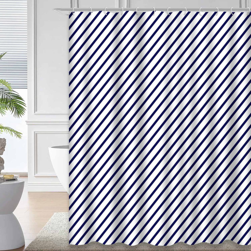 Rideau de douche Diagonal Stripes, L 72 po x l 72 po
