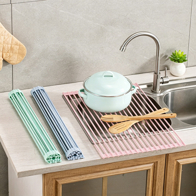 Adjustable Over The Sink Dish Rack, Green