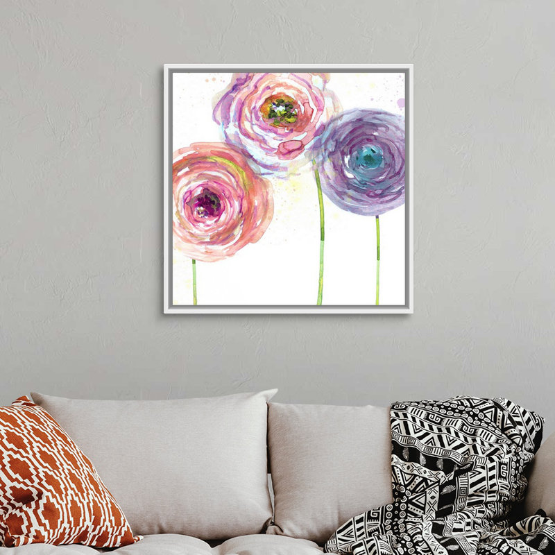 " Summer Fields II " Painting Print, White Framed, 31.7" H x 31.7" W x 1.75" D