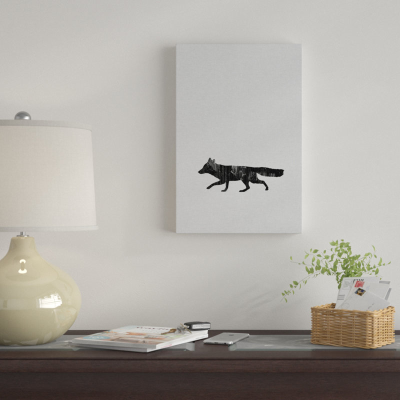 «Fox», impression sur toile, H 18 po x l 12 po x P 1,5 po, Toile tendue, Pas de tapis